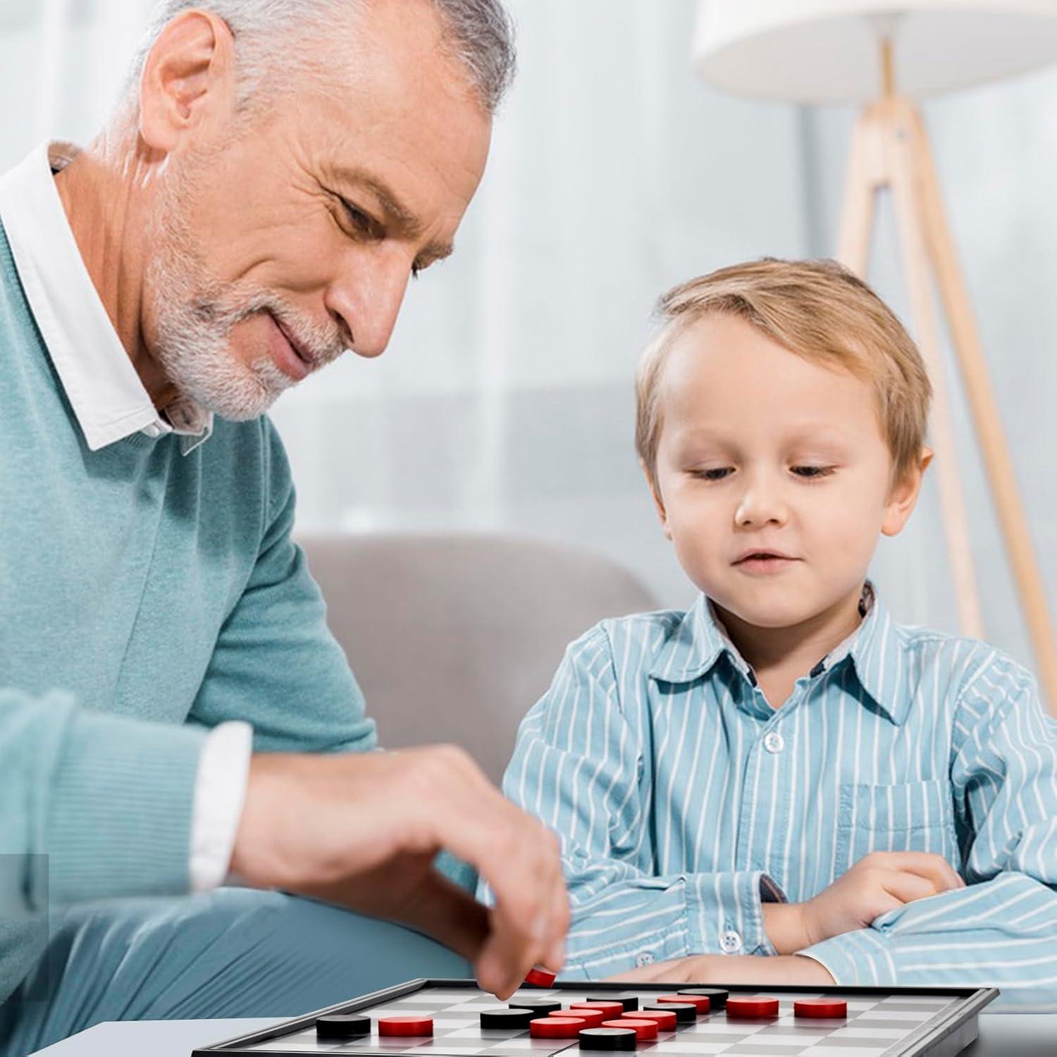 Juego de Damas Magnético QuadPro Plegable 25x25 cm para Viaje