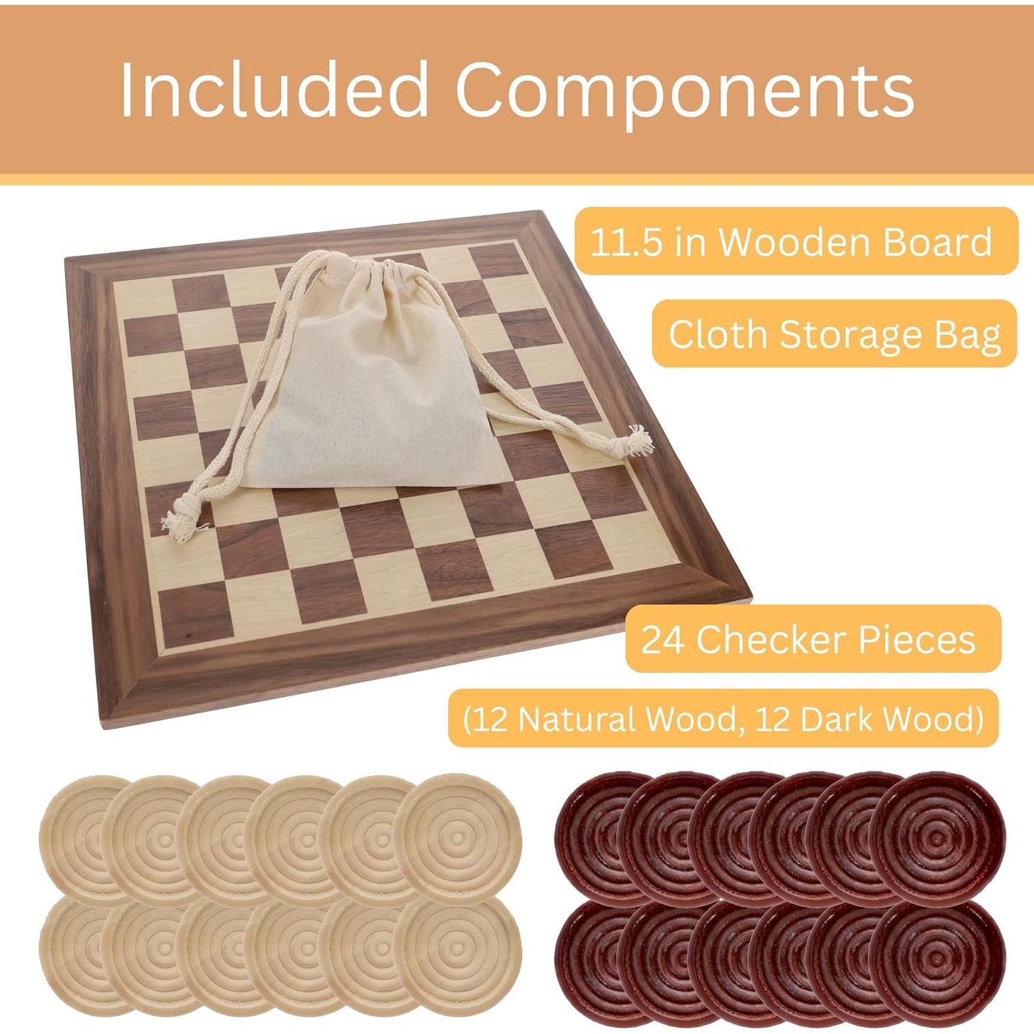 Juego de Damas Clásico de Madera WE Games 30.48 cm