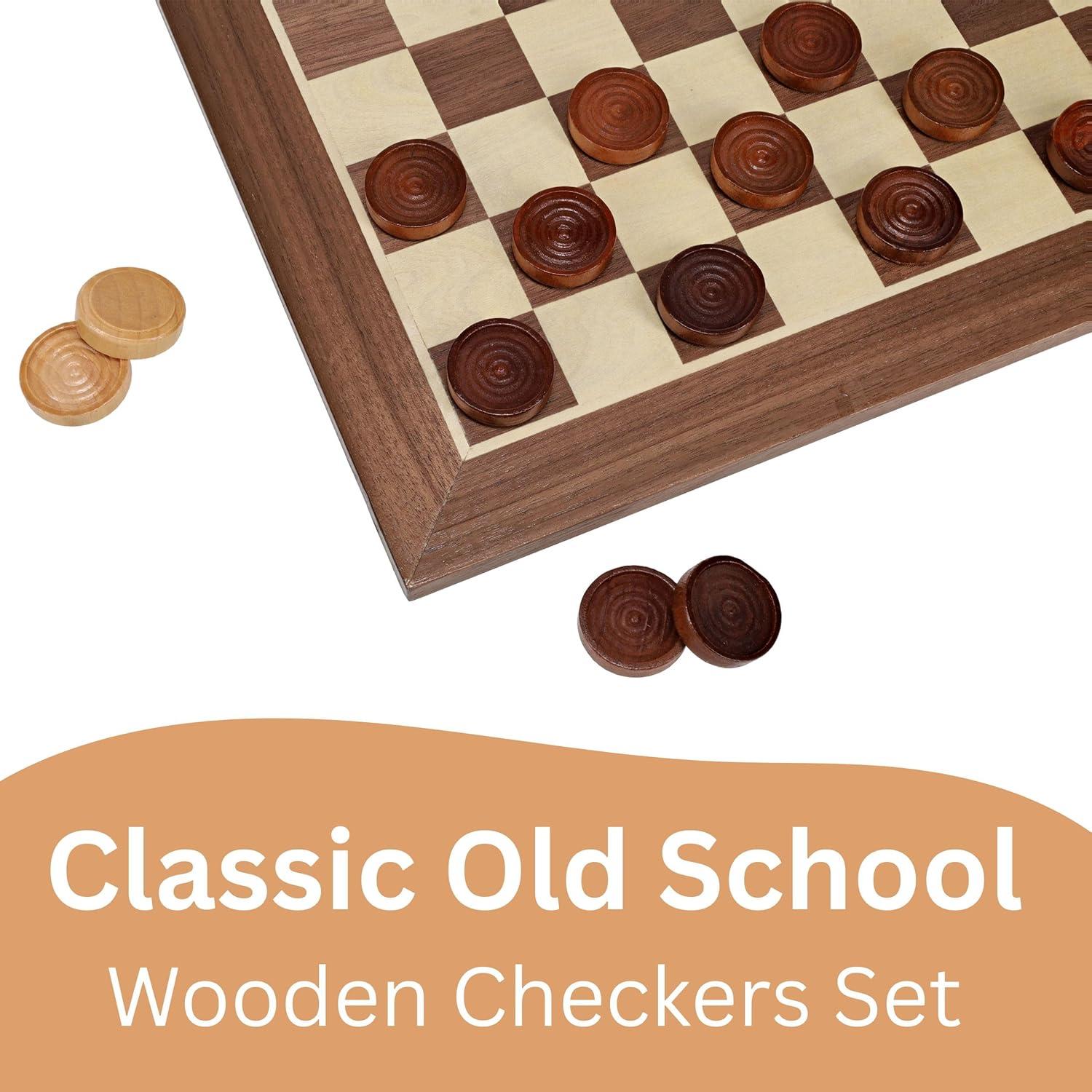 Juego de Damas Clásico de Madera WE Games 30.48 cm