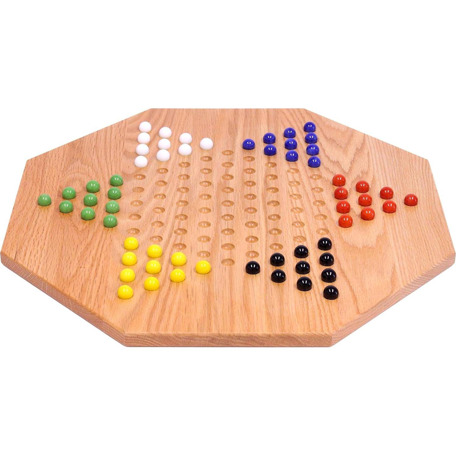 Juego de Mesa Damas Chinas Madera Roble AmishToyBox 48 cm