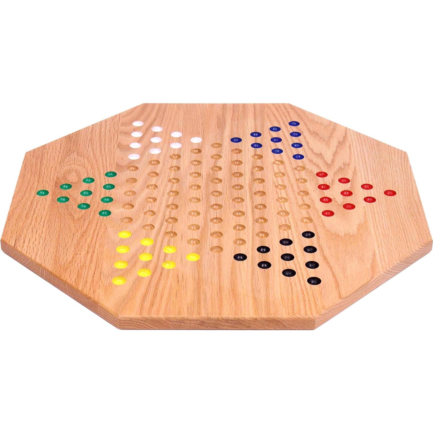 Juego de Mesa Damas Chinas Madera Roble AmishToyBox 48 cm