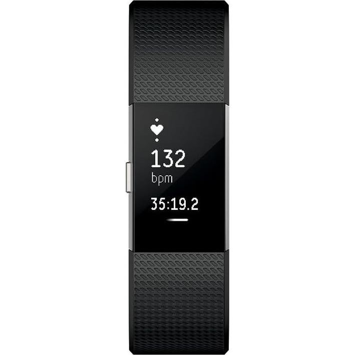 Fitbit Charge 2 Heart Rate + Fitness Wristband Black Large (Renewed)