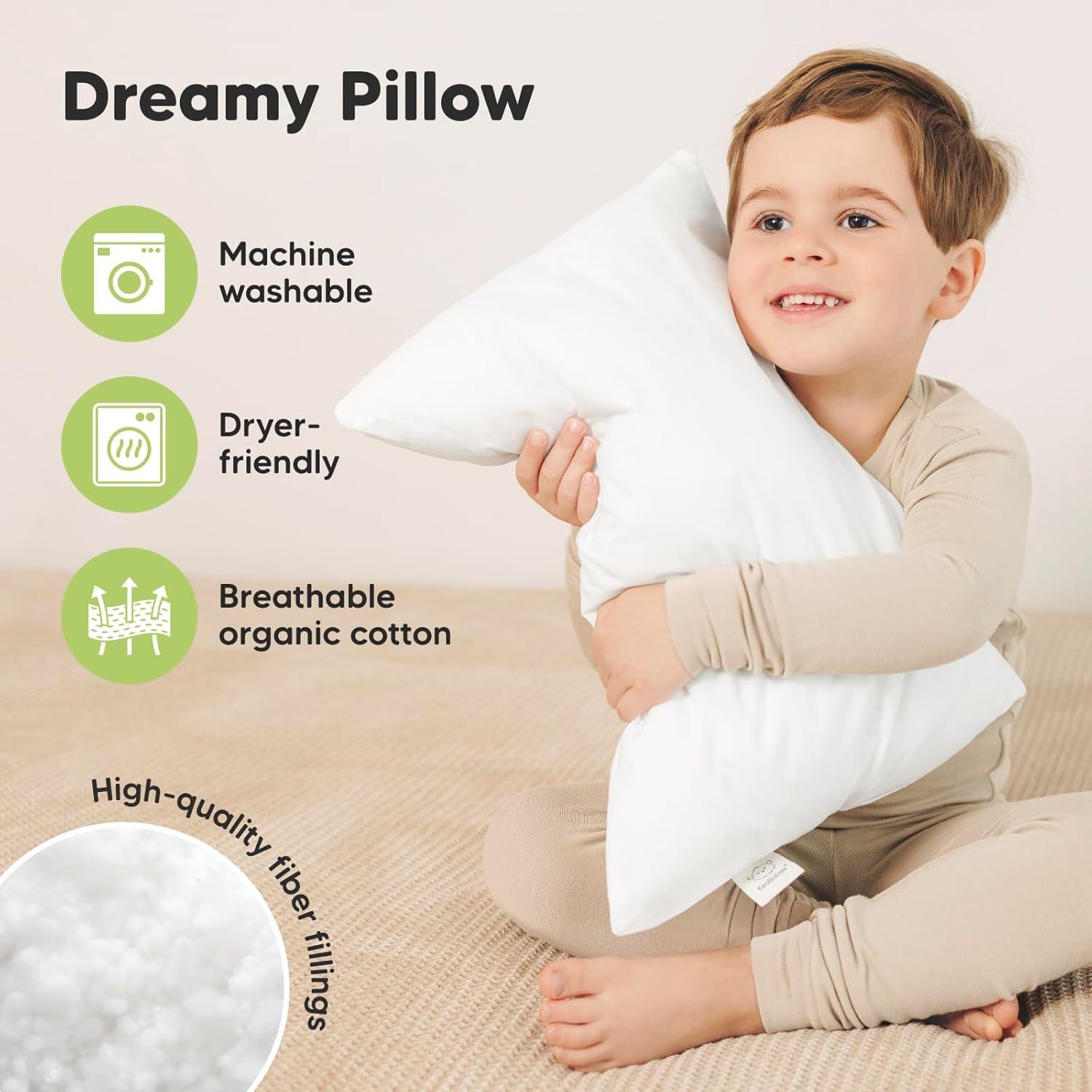 KeaBabies Almohadas para Niños 2-Pack Algodón Orgánico 33x46 cm