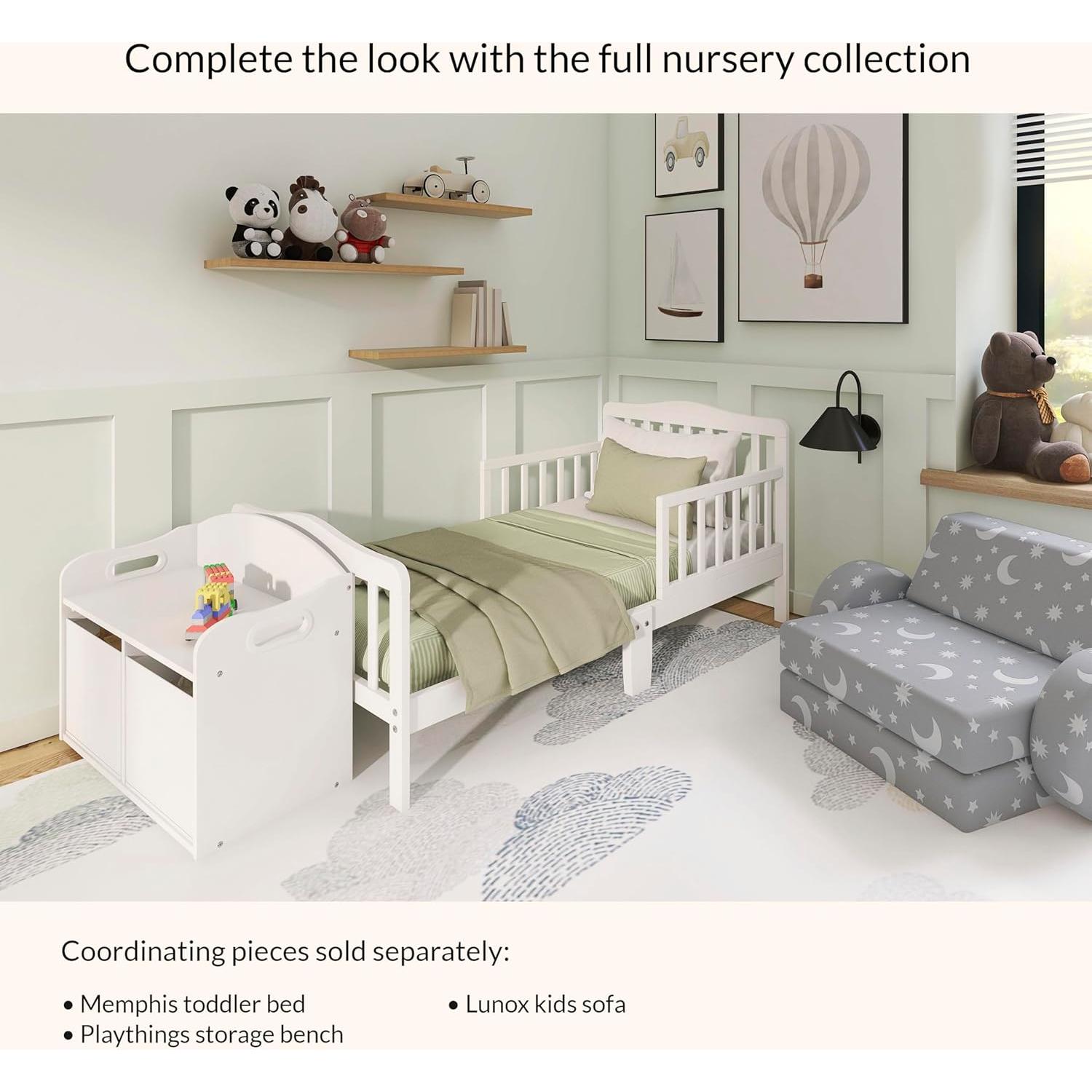 Cama para Niños Dream On Me Blanca, Diseño Bajo, 134.6x71.1cm