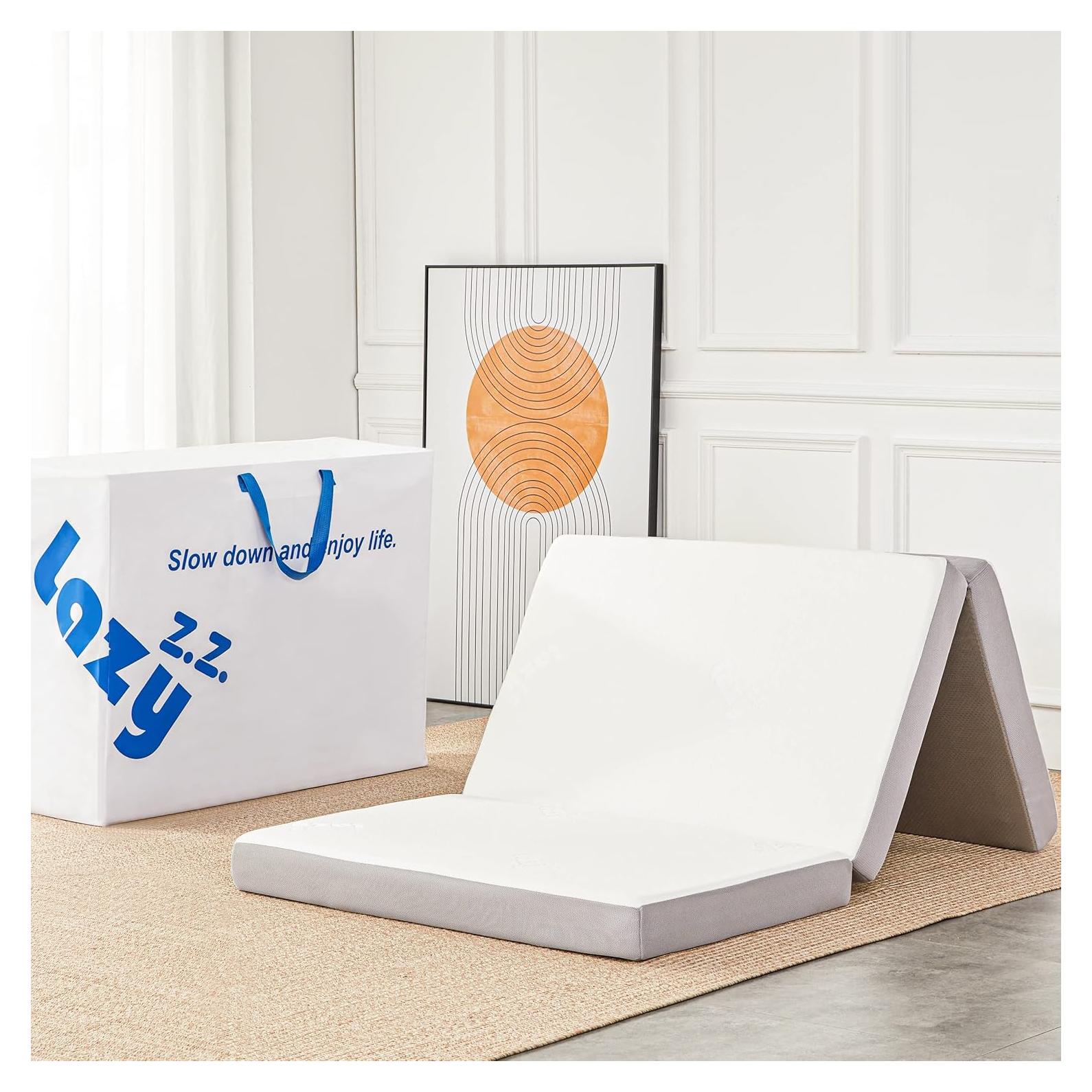 Colchón Plegable Lazyzizi 4 Pulgadas Espuma Memoria Individual