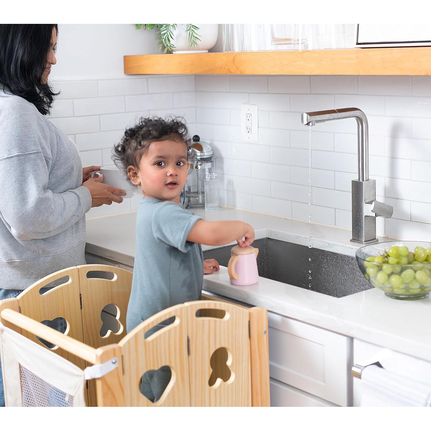 Torre de Cocina Plegable Avenlur Laurel 4 en 1 con Pizarra