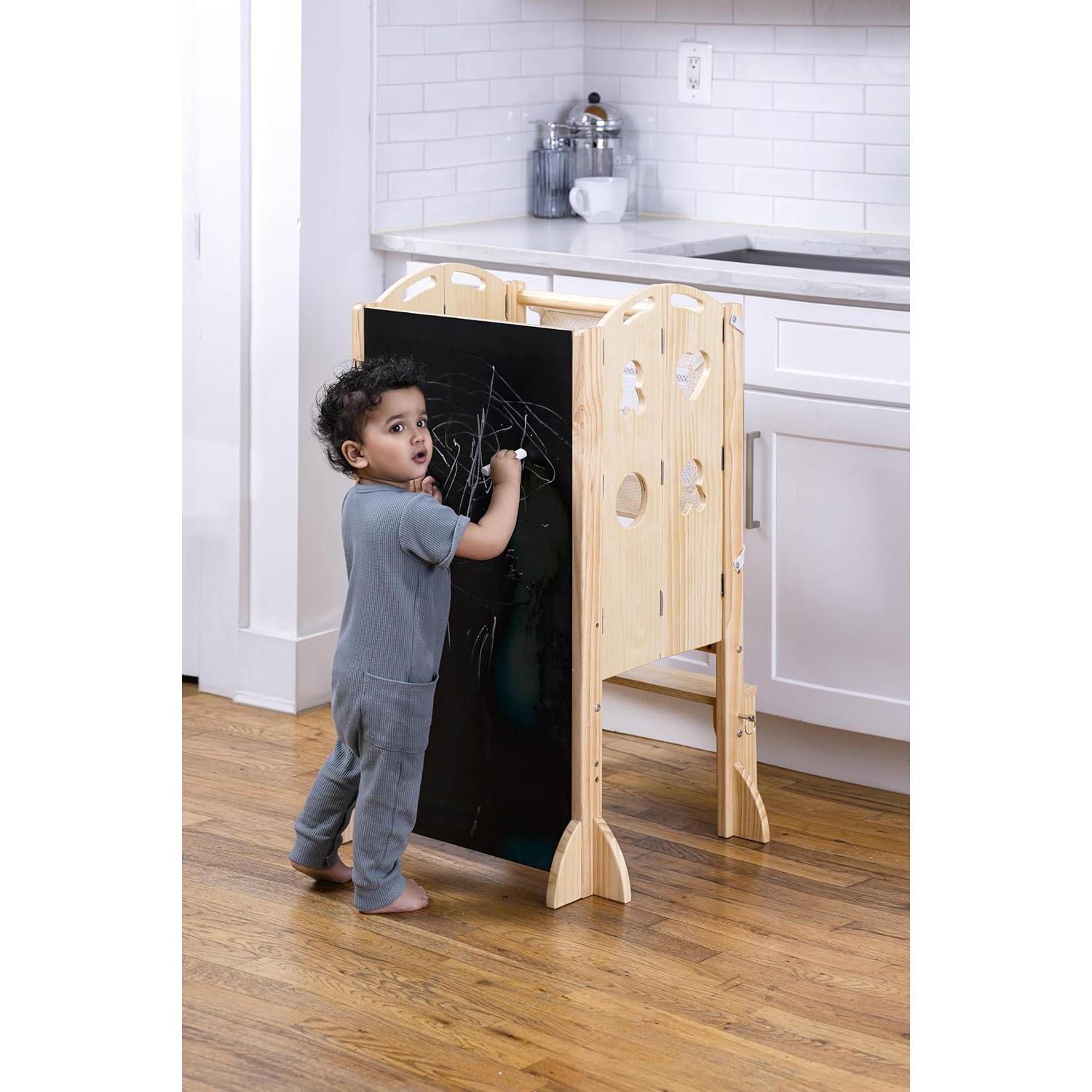 Torre de Cocina Plegable Avenlur Laurel 4 en 1 con Pizarra