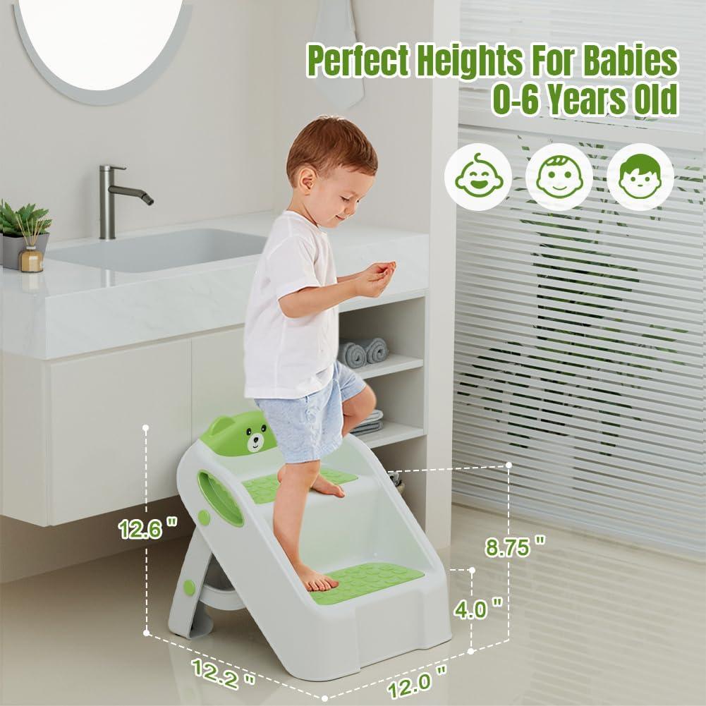 Escalera Plegable Antideslizante Bonbay Verde 2 Escalones