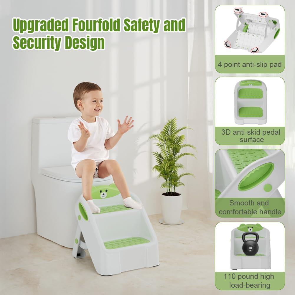 Escalera Plegable Antideslizante Bonbay Verde 2 Escalones