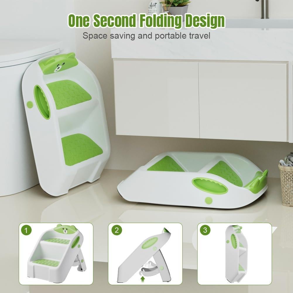 Escalera Plegable Antideslizante Bonbay Verde 2 Escalones