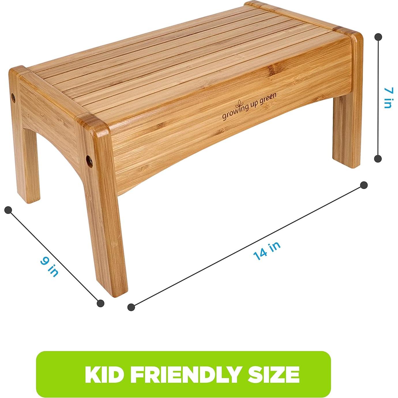 Escalera de baño de bambú Ginsey para niños antideslizante