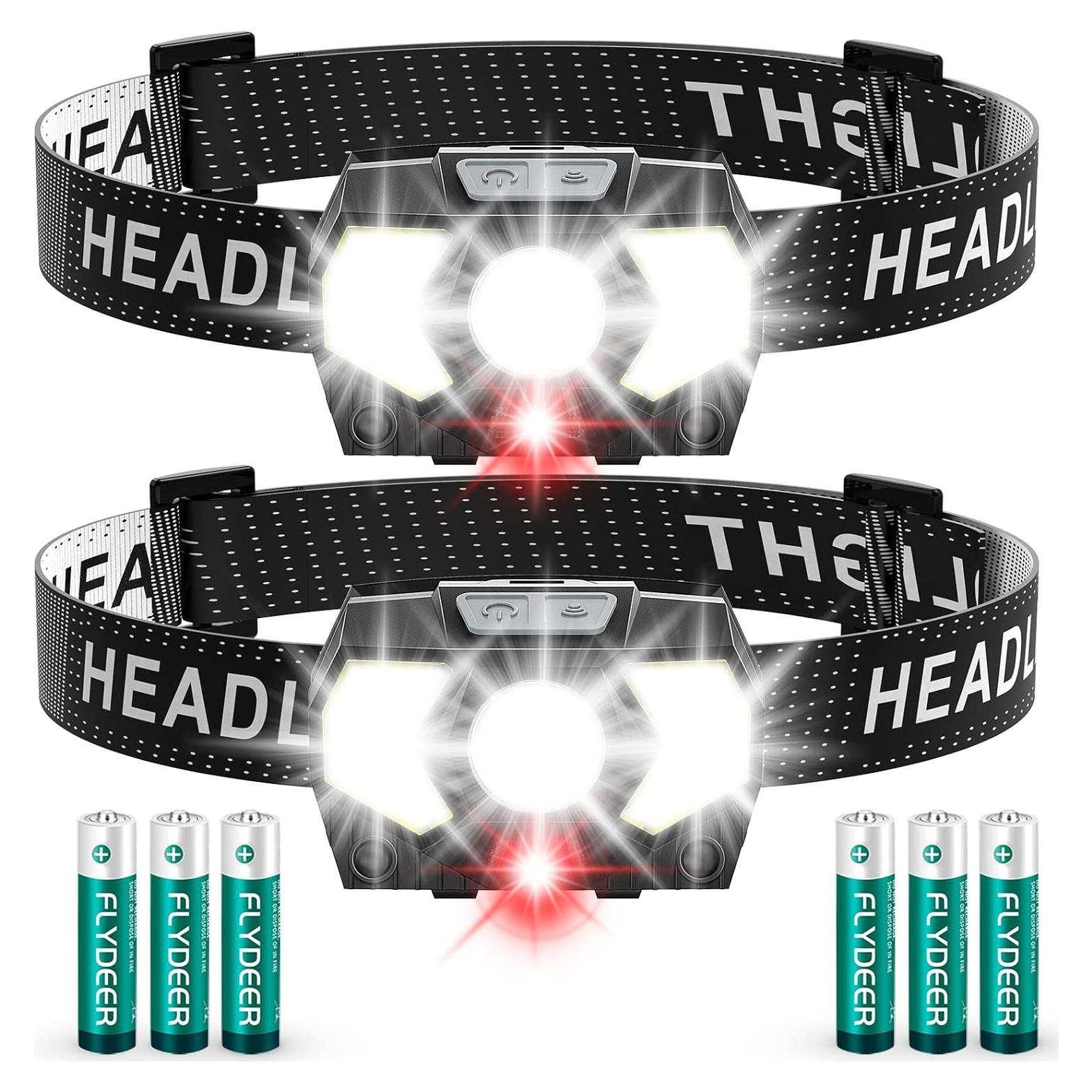 Linterna Frontal LED Lsnisni 2 Paquete 1500 Lúmenes 7 Modos