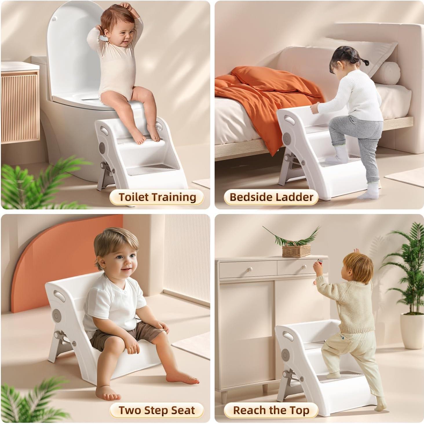 Escalera Plegable para Niños Vanpolchy 2 Pasos Antideslizante