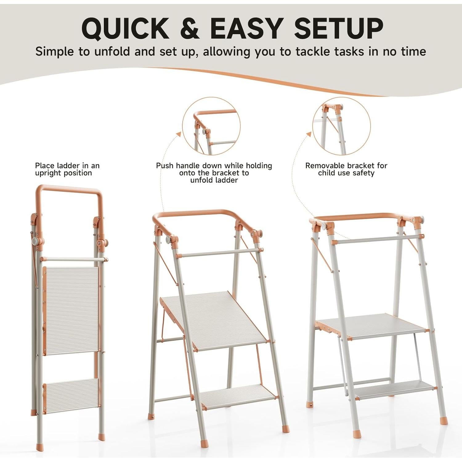 Torre Plegable UNICOO para Niños y Adultos - Escalera 2 Pasos