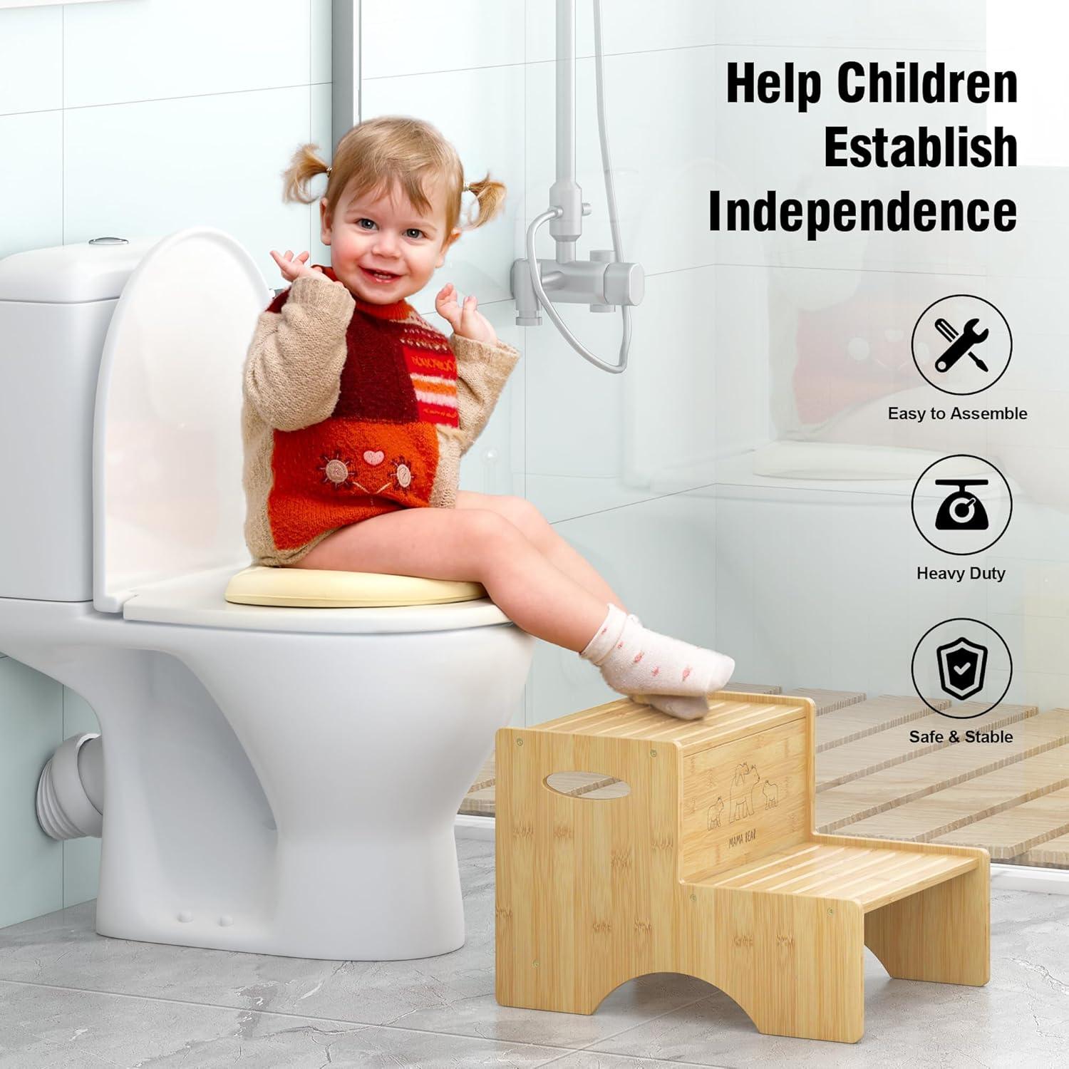 Escalón de Bambú Antideslizante Wisuce 2 Pasos 204 Kg