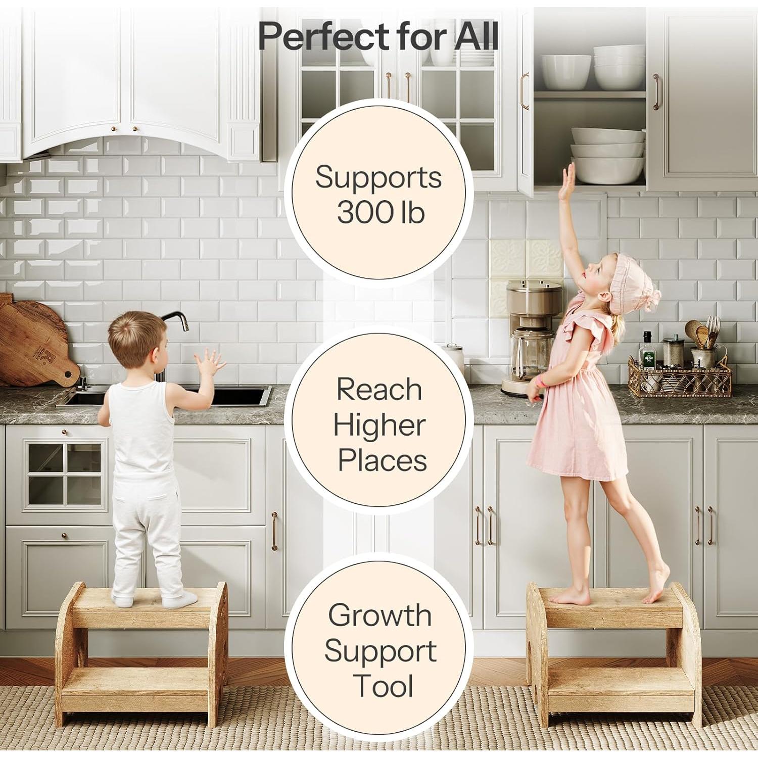 Taburete para Niños HOOBRO Elefante Madera Natural 39x36x28cm