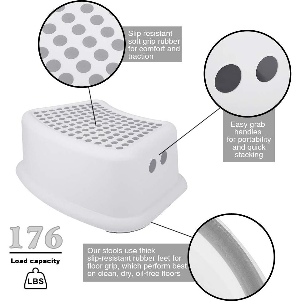 Escalera Antideslizante Tiawudi para Niños - 2 Paquetes, Gris