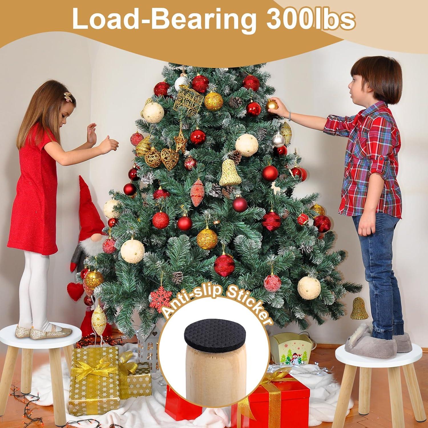 Taburete Infantil de Madera VISCOO 2 Piezas Antideslizante