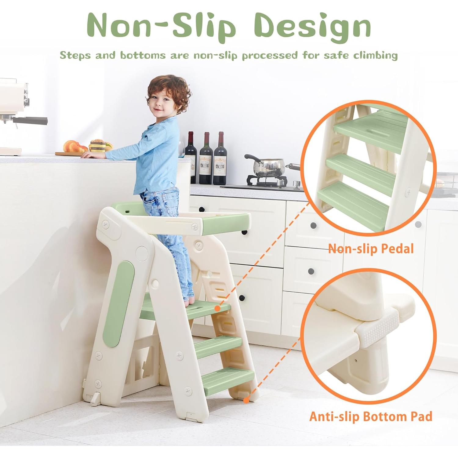 Escalera para Niños JooKiddie 4-en-1 Ajustable Verde