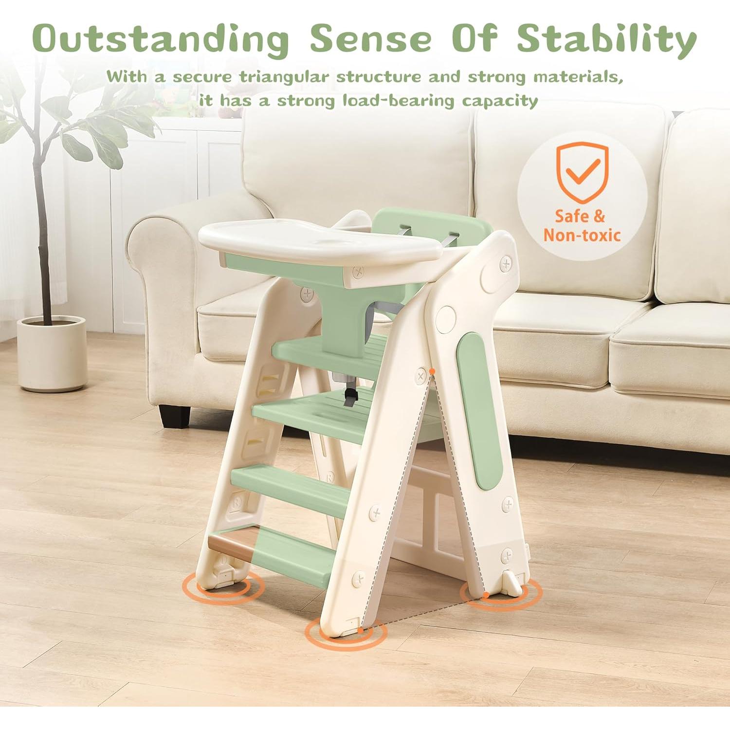 Escalera para Niños JooKiddie 4-en-1 Ajustable Verde