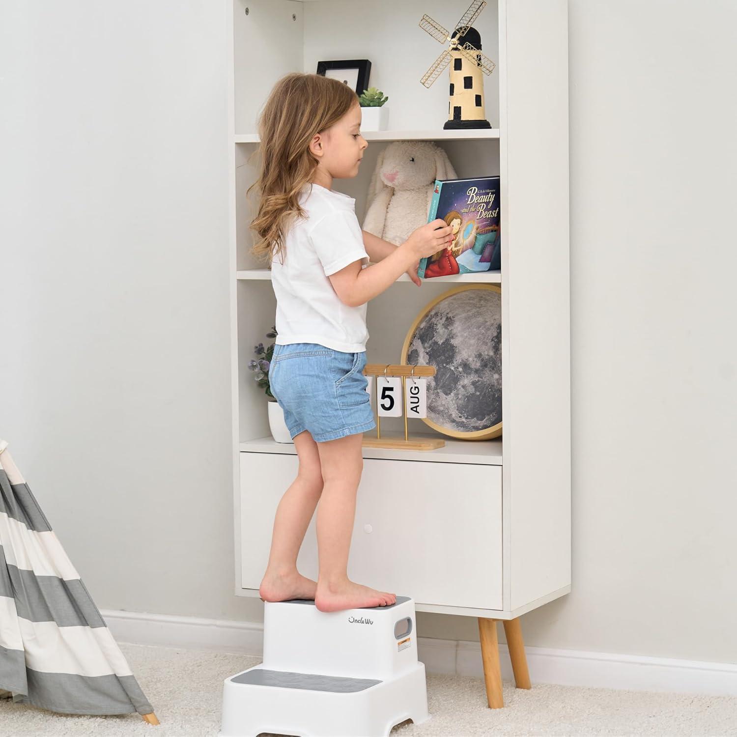 Taburete de Paso UNCLE WU 2 Niveles Antideslizante Gris