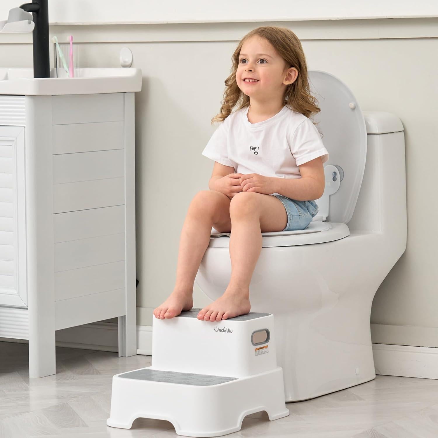 Taburete de Paso UNCLE WU 2 Niveles Antideslizante Gris