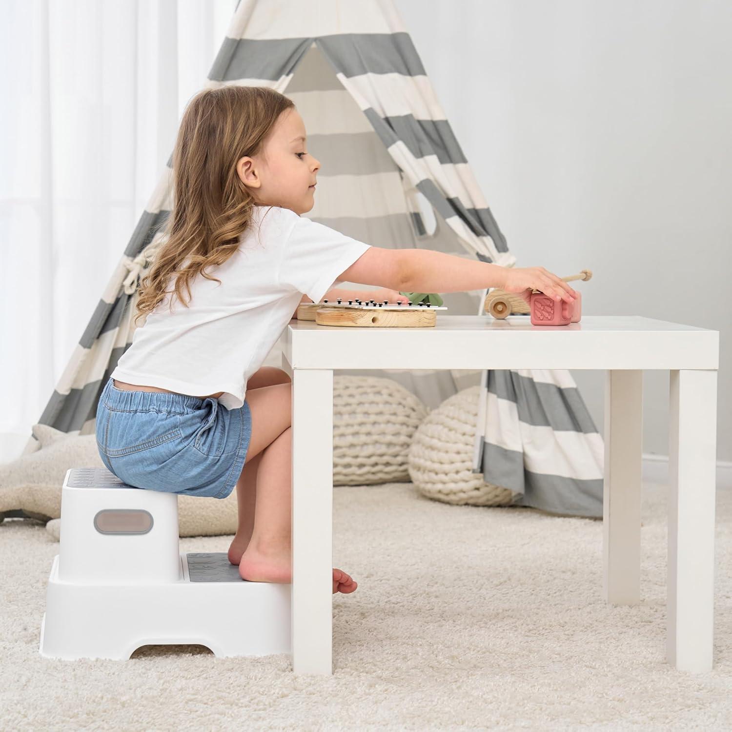 Taburete de Paso UNCLE WU 2 Niveles Antideslizante Gris