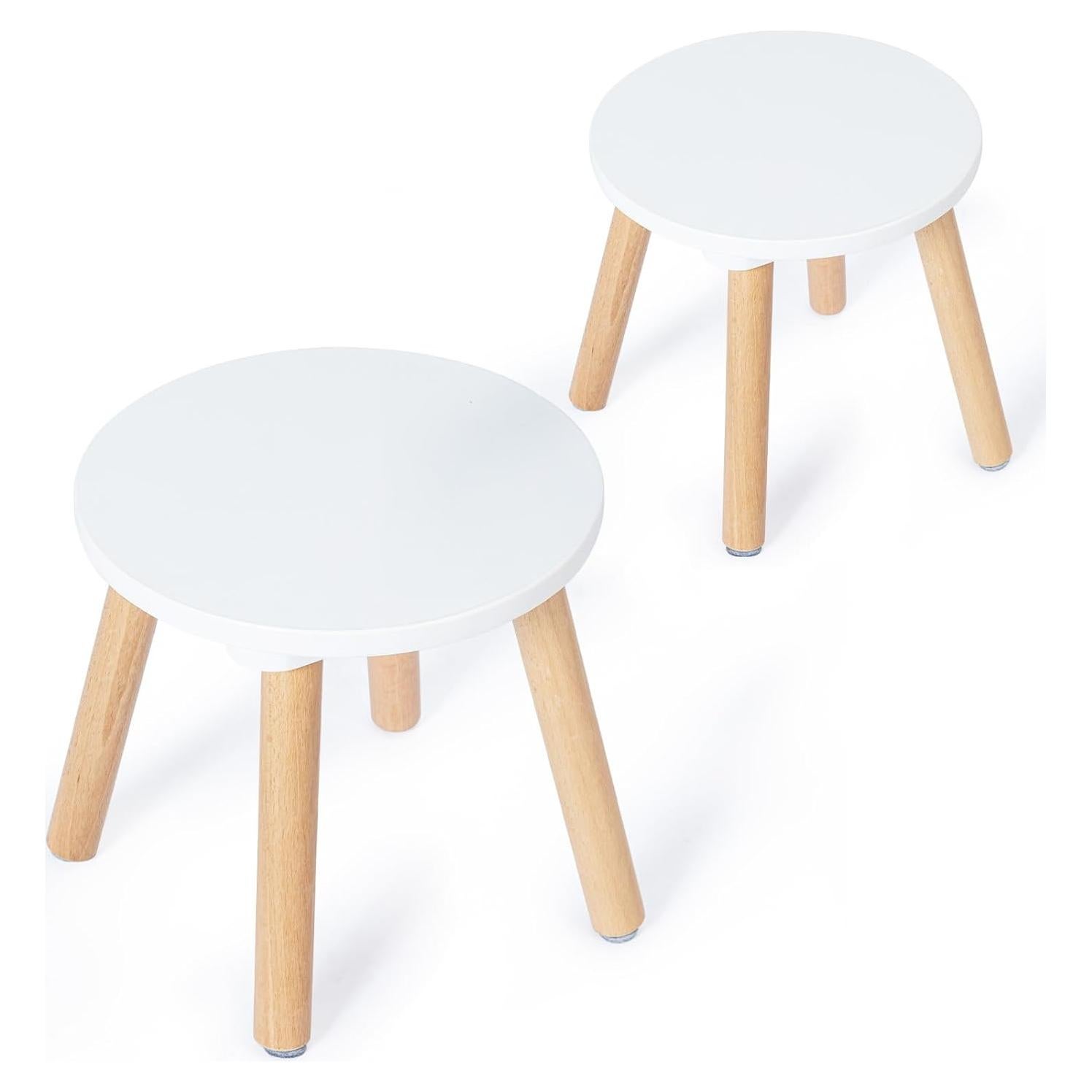 Paquete de 2 Taburetes de Madera Frogprin 26 cm Antideslizantes