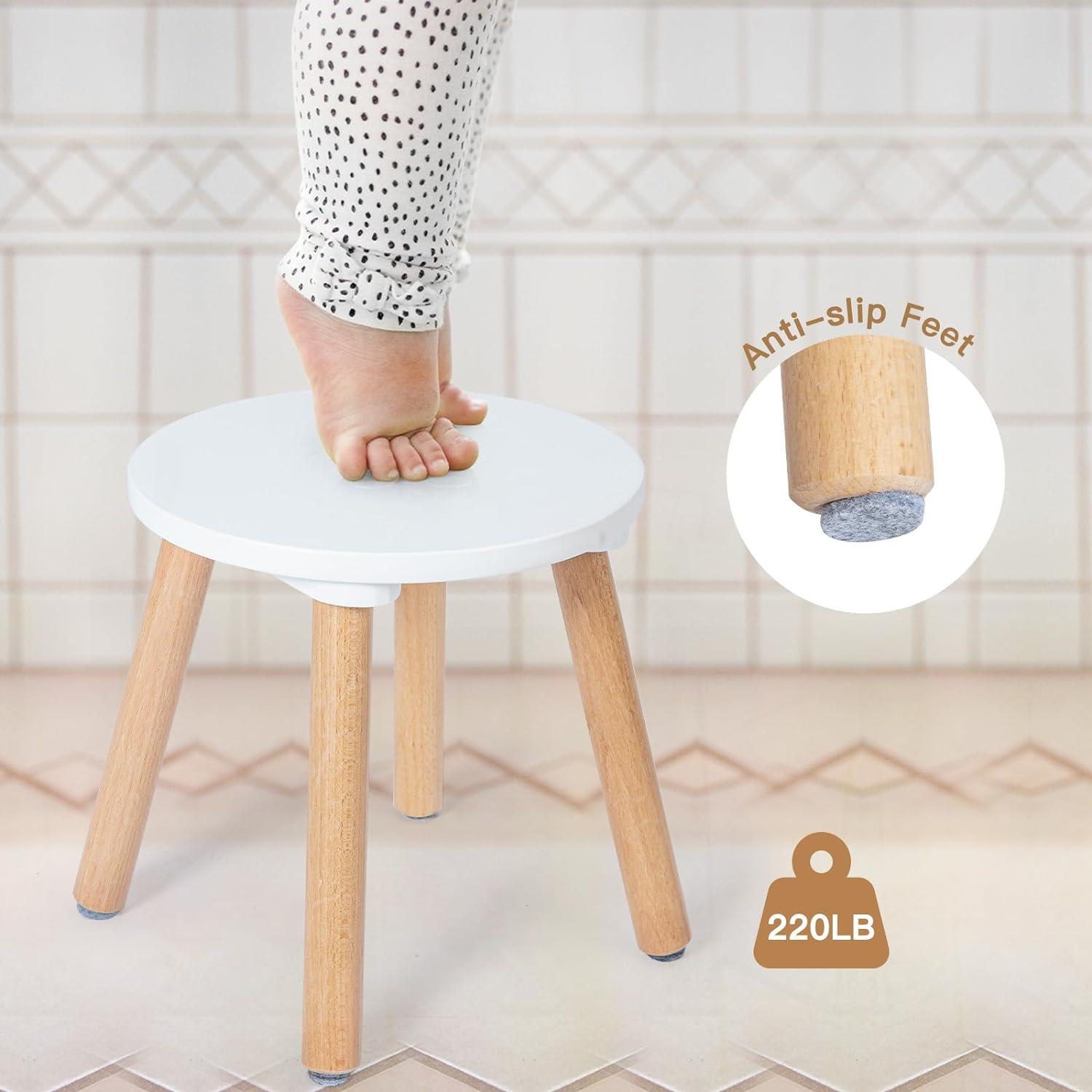 Paquete de 2 Taburetes de Madera Frogprin 26 cm Antideslizantes