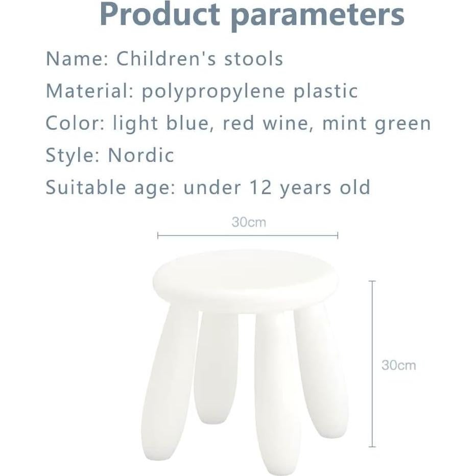 Taburete Infantil Soerreo Blanco 30 cm Resistente y Ligero