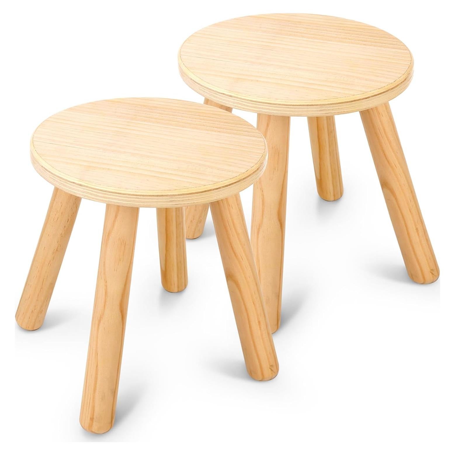 Taburetes de Madera Wingyz para Niños 25.4 cm Natural 2 Pzas
