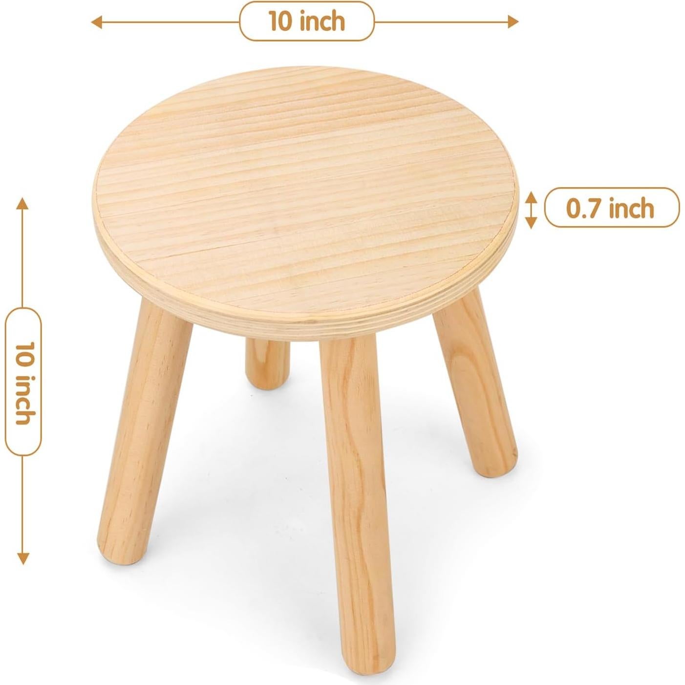 Taburetes de Madera Wingyz para Niños 25.4 cm Natural 2 Pzas