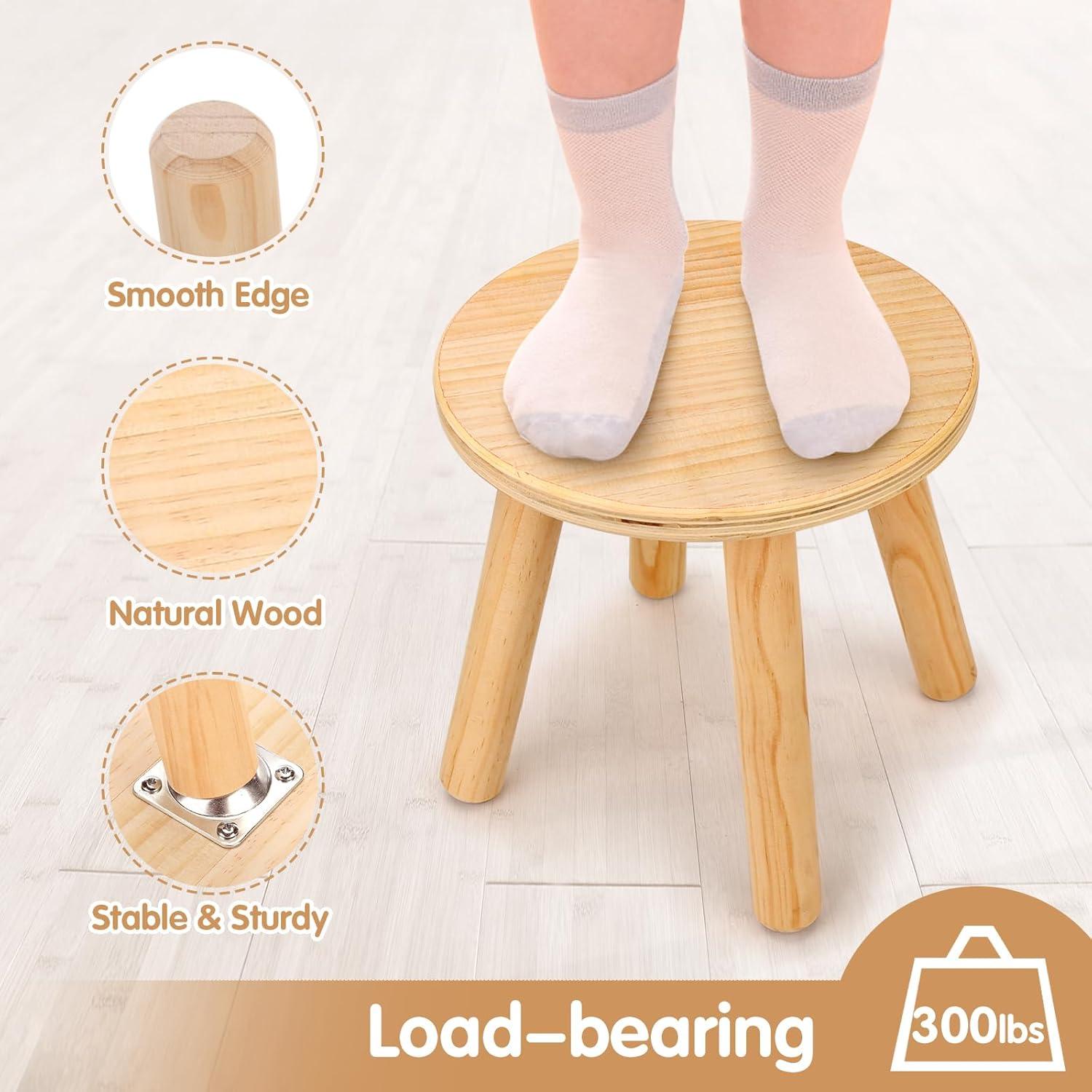 Taburetes de Madera Wingyz para Niños 25.4 cm Natural 2 Pzas
