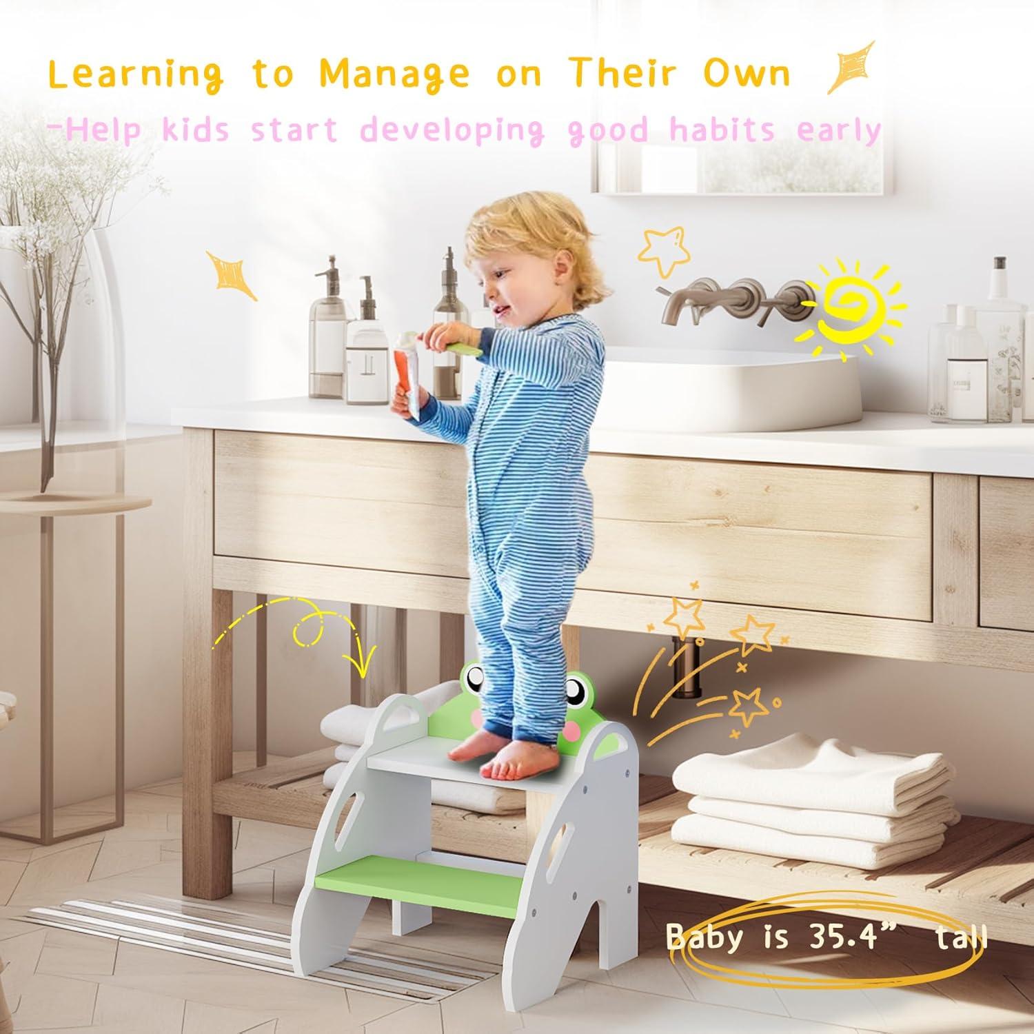 Taburete de Dos Pasos Ndahjahd para Niños Verde 120kg