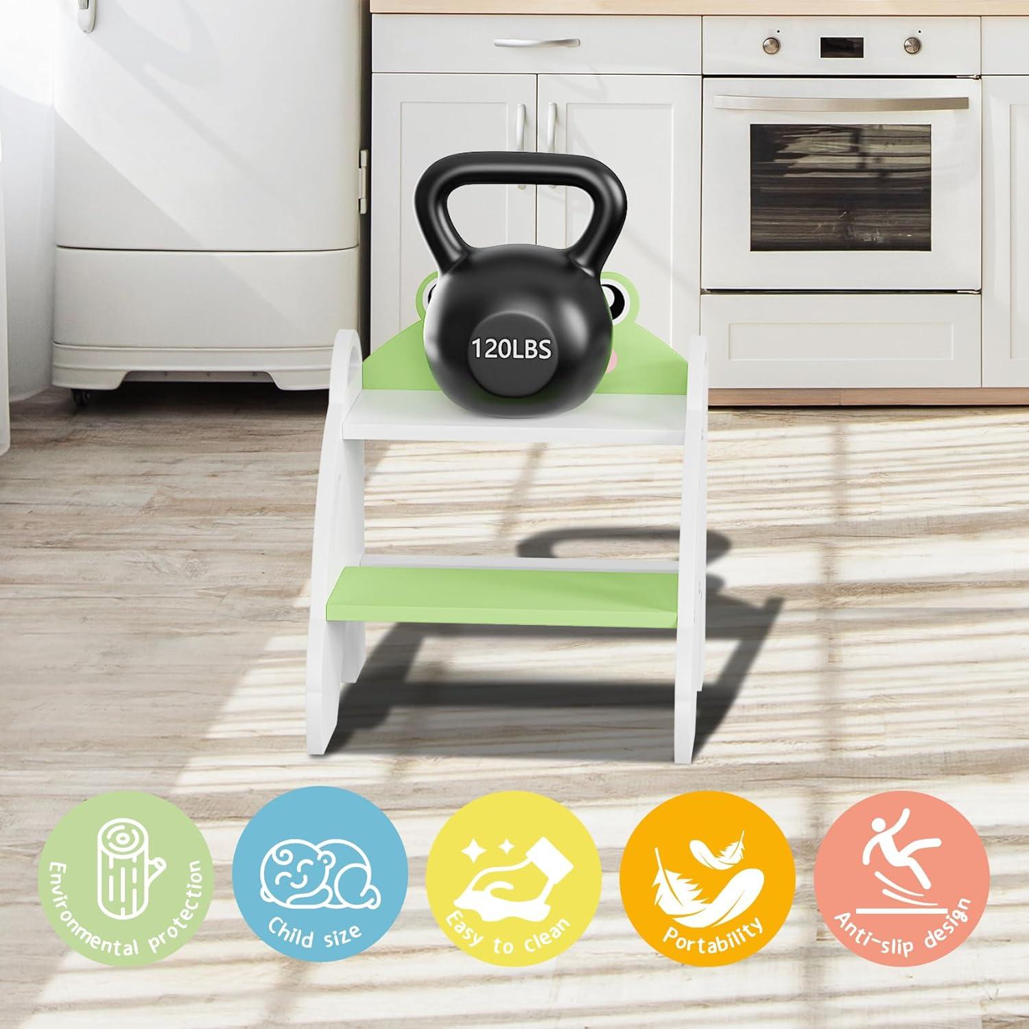 Taburete de Dos Pasos Ndahjahd para Niños Verde 120kg