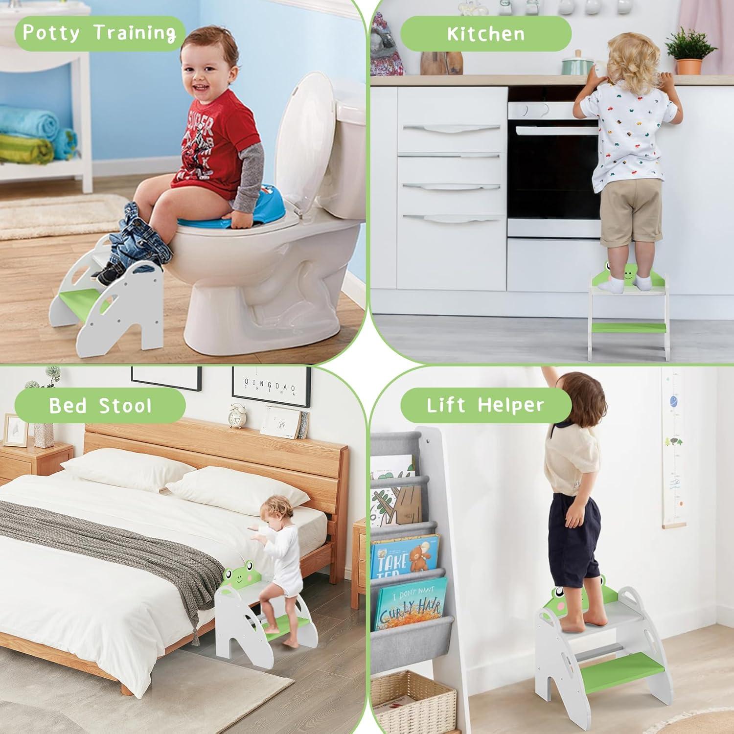 Taburete de Dos Pasos Ndahjahd para Niños Verde 120kg