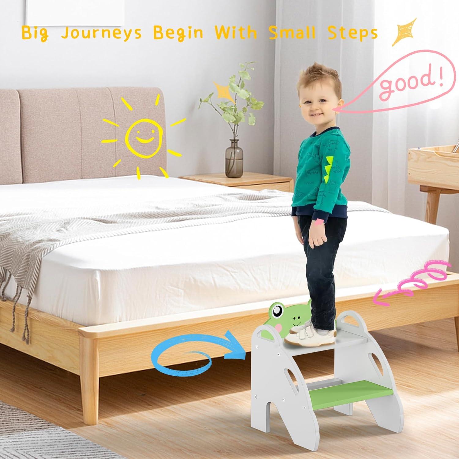 Taburete de Dos Pasos Ndahjahd para Niños Verde 120kg