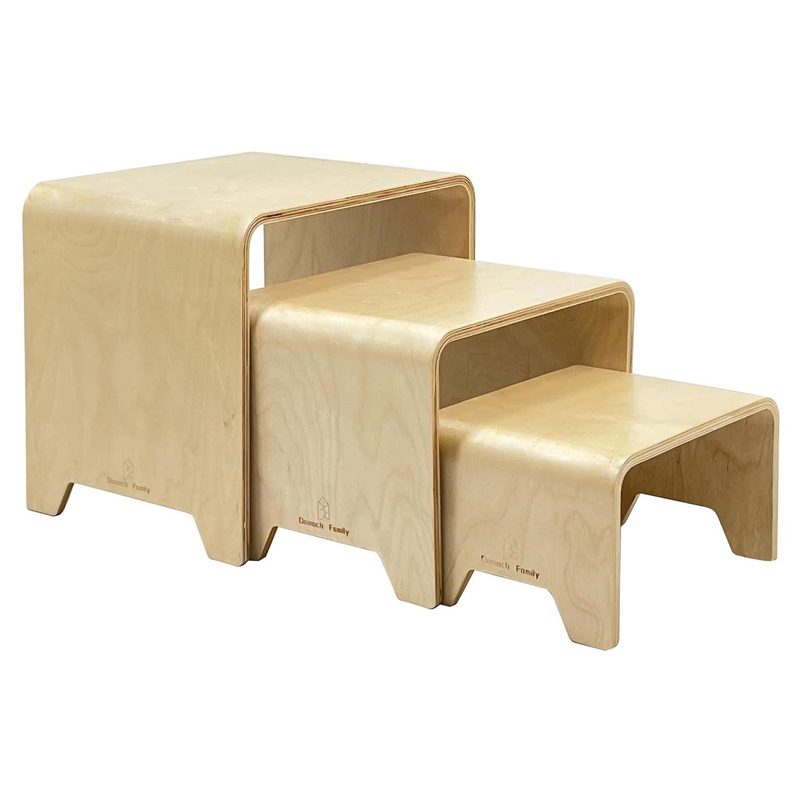 Juego de Taburetes Apilables Damoch 3 en 1 para Niños - Madera Ecológica