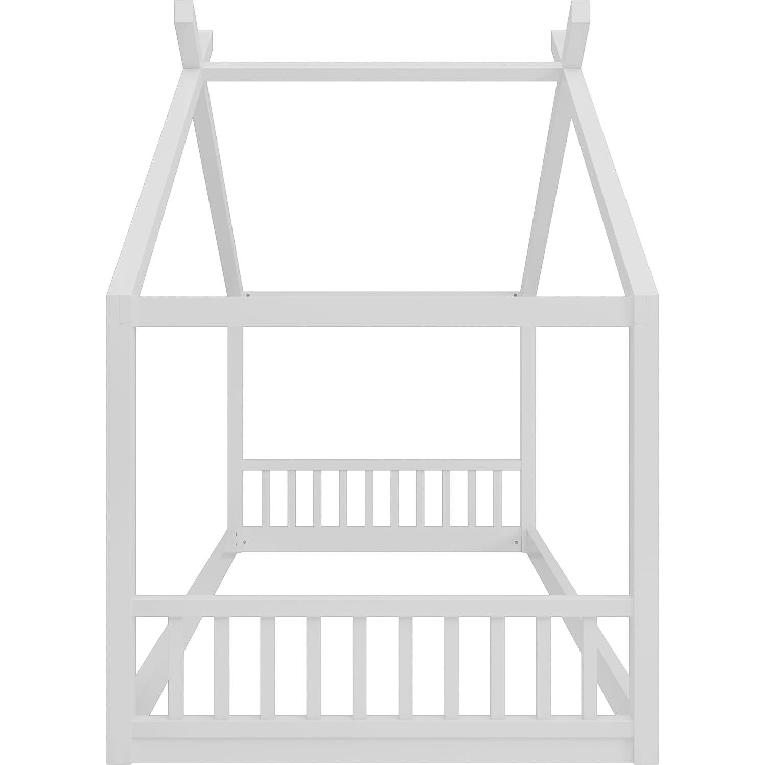 Cama Montessori Twin Bellemave en forma de casa blanca