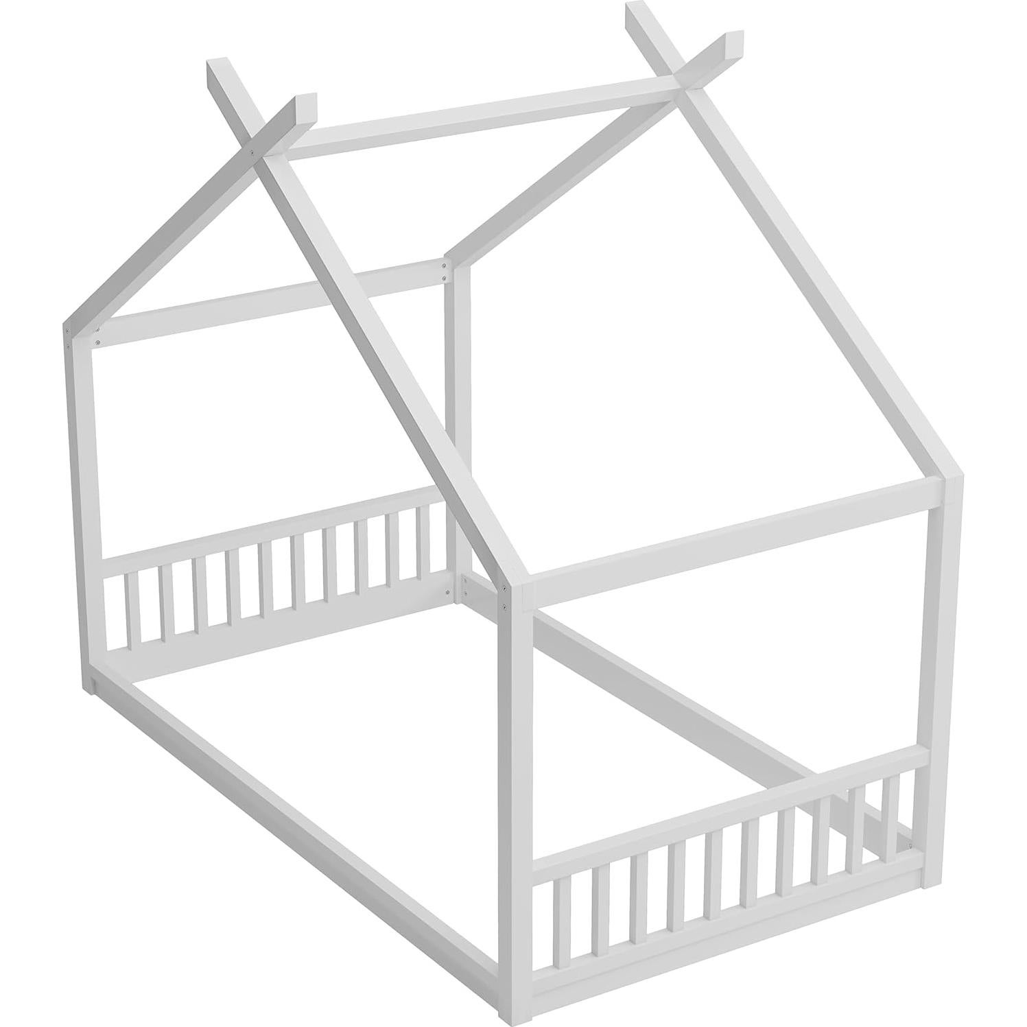 Cama Montessori Twin Bellemave en forma de casa blanca