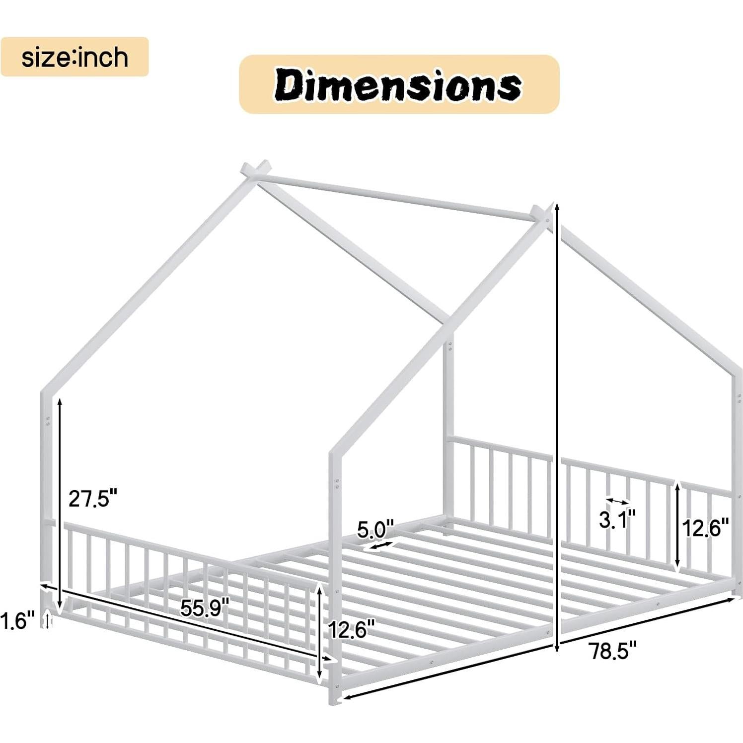 Cama de Piso Completa Bellemave con Listones y Luces LED