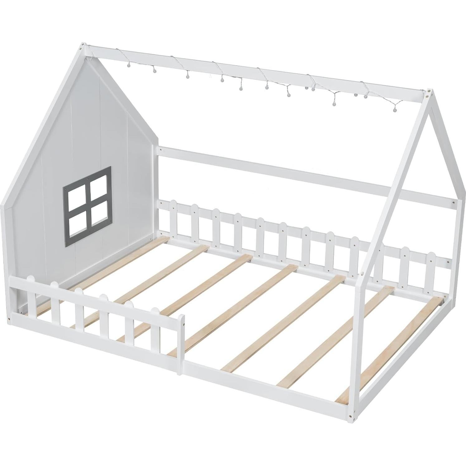 Cama Montessori Completa Bellemave Blanca con Luces LED