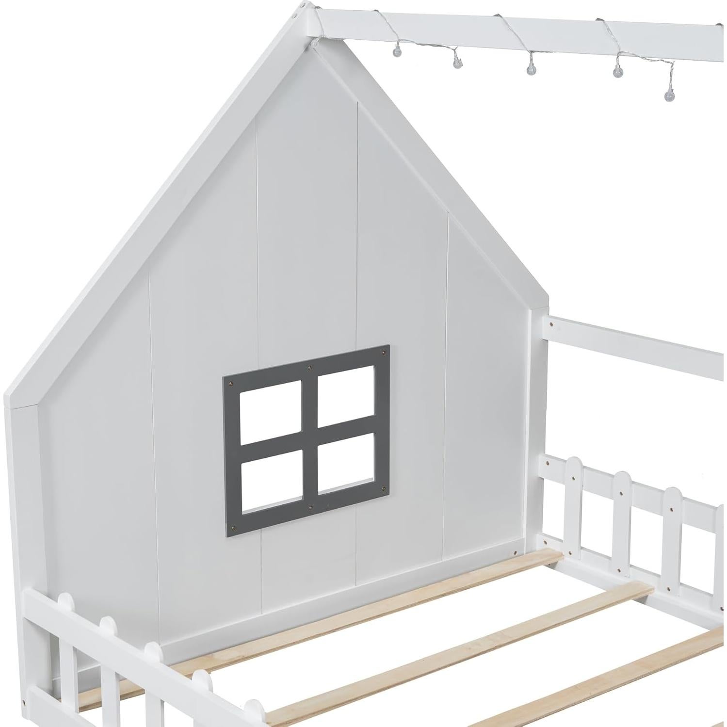 Cama Montessori Completa Bellemave Blanca con Luces LED