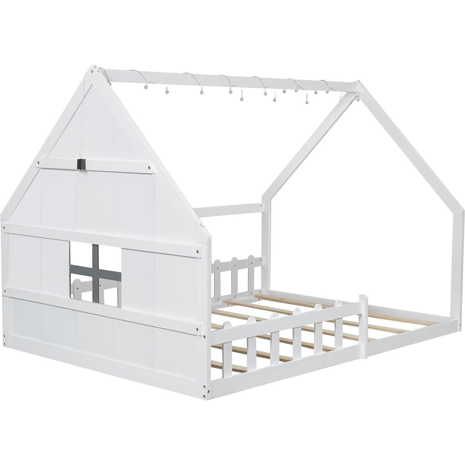 Cama Montessori Completa Bellemave Blanca con Luces LED