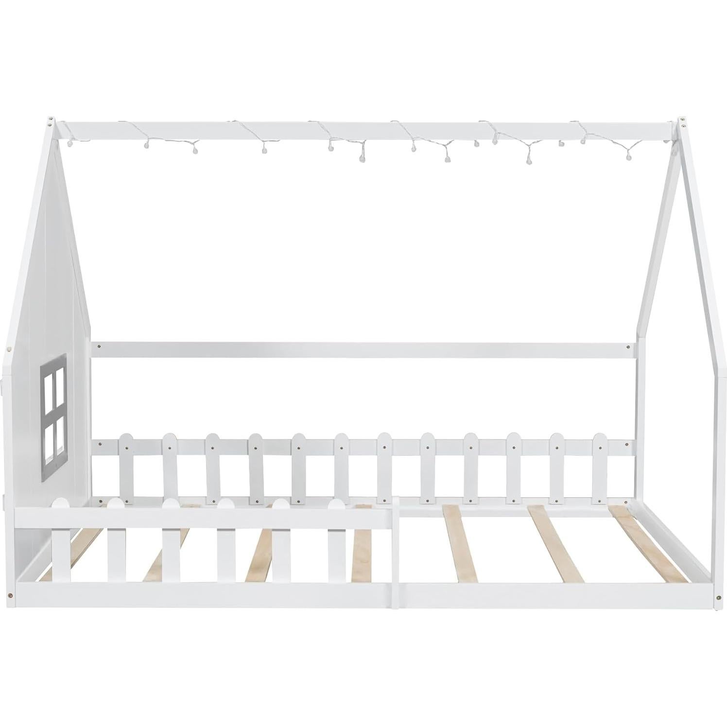 Cama Montessori Completa Bellemave Blanca con Luces LED