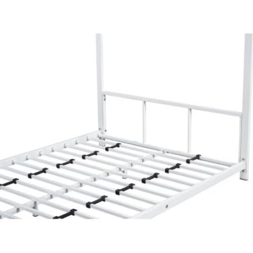 Cama de Piso Twin PVWIIK con Techo y Cabecera Blanca