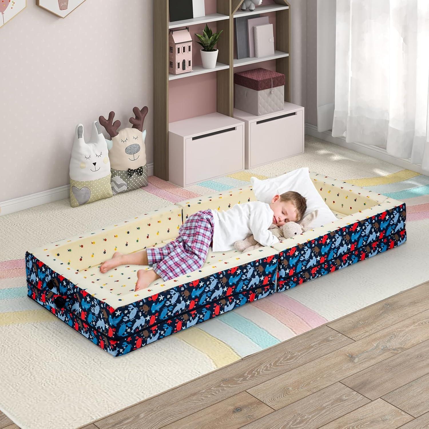 Cama de viaje portátil Umoving para niños - Azul océano