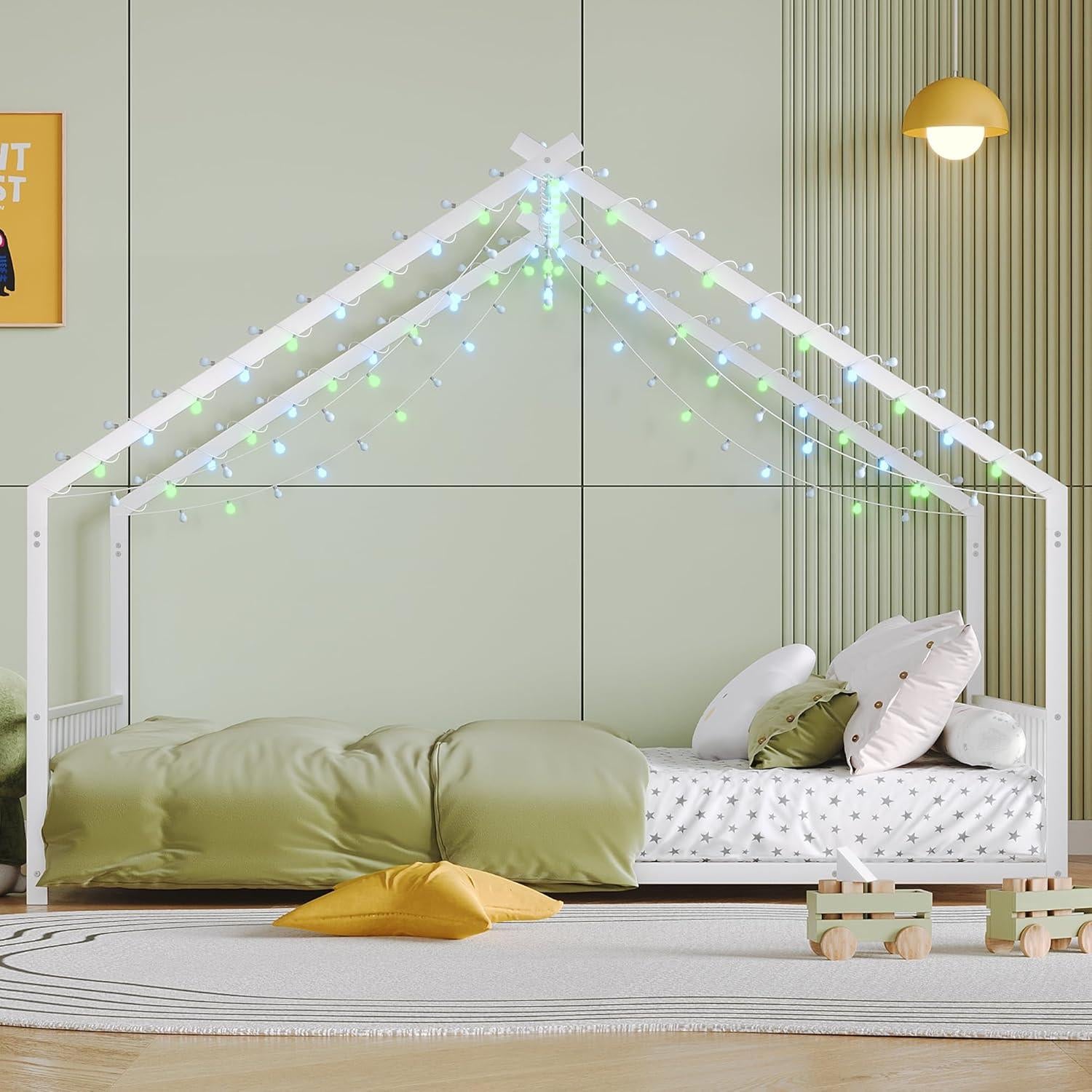 Cama Montessori de Piso Completo Bellemave con Luces LED