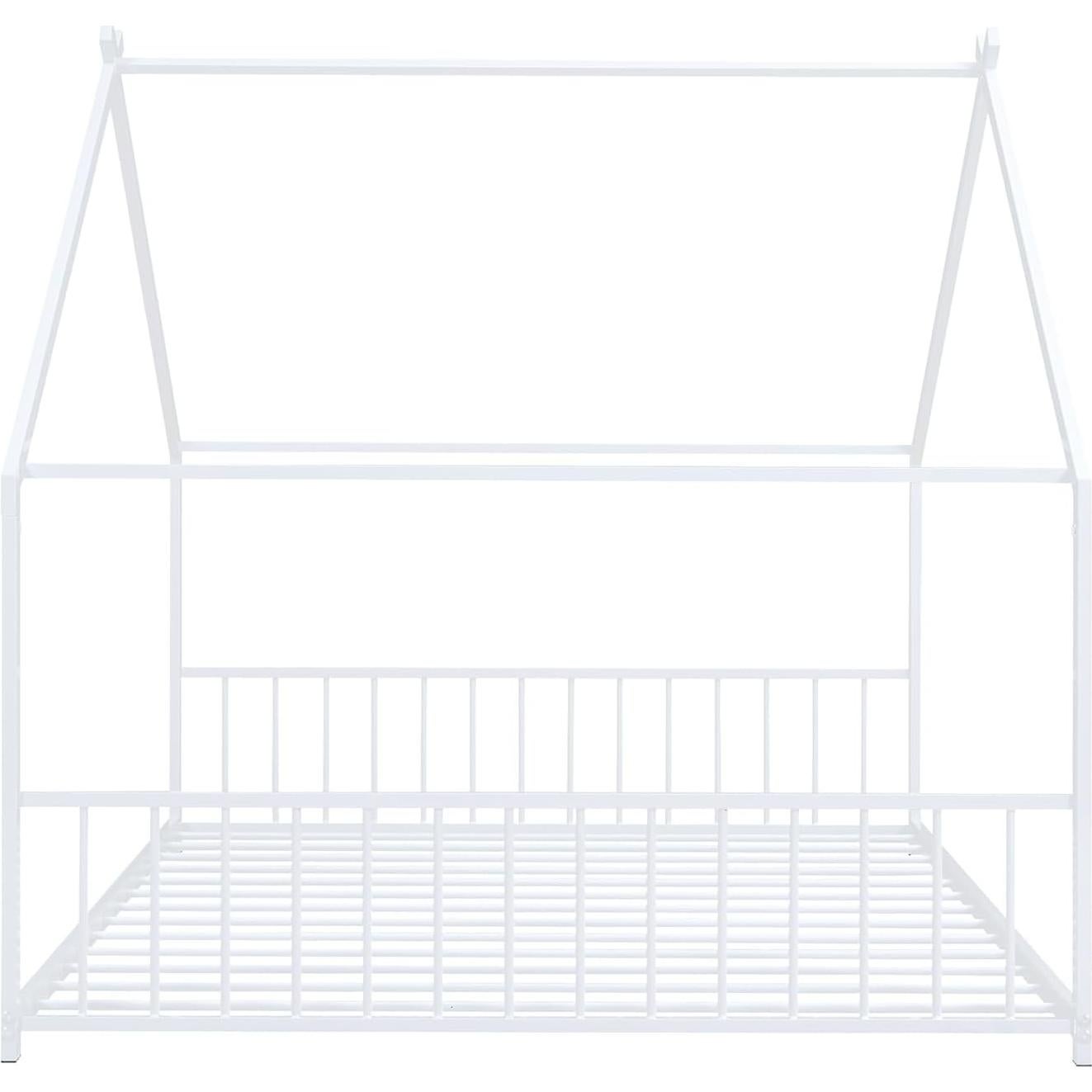 Cama Montessori Zentrava Blanca Completa con Techo y Cabecera