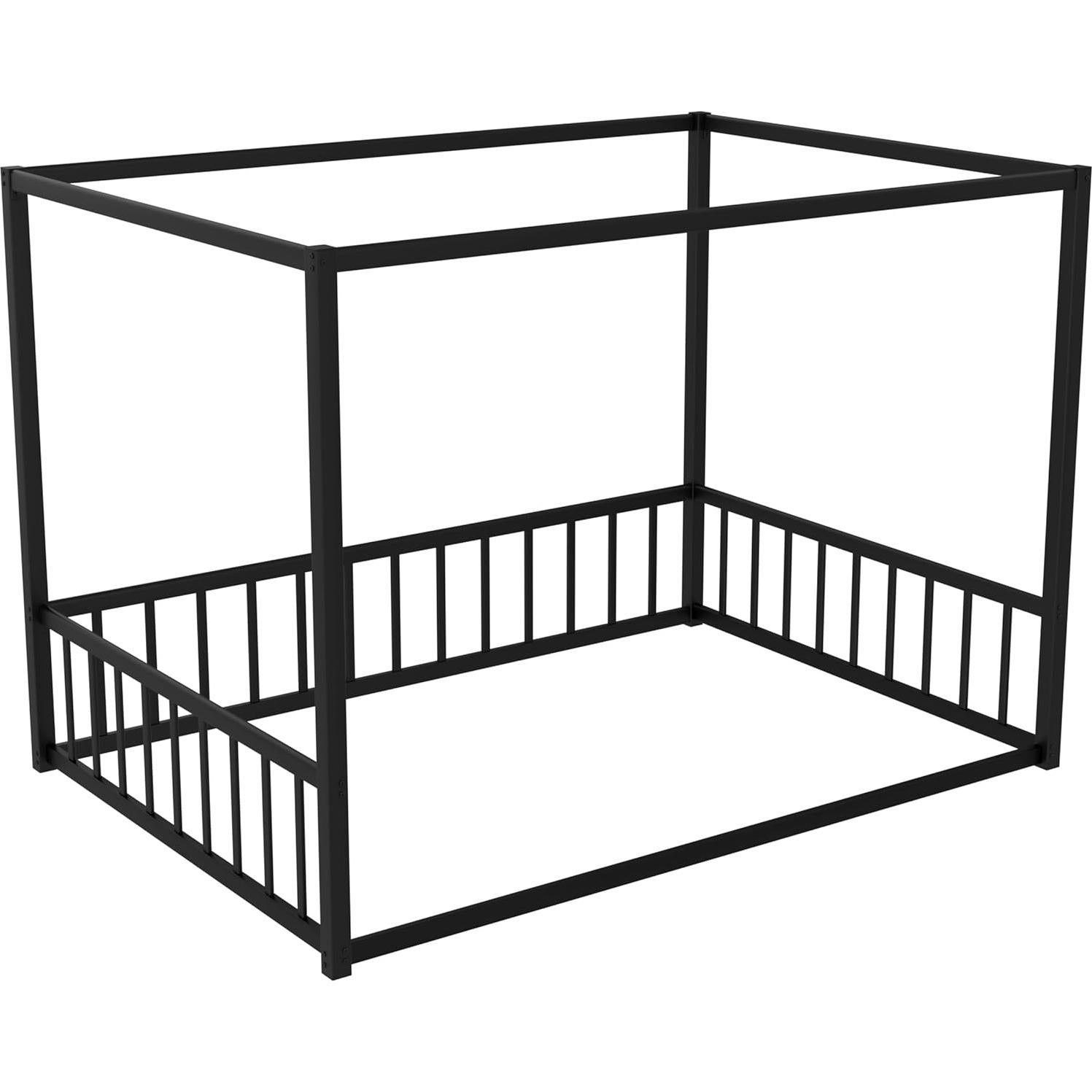 Cama Montessori con Dosel Bellemave Completo Negra Antichoque